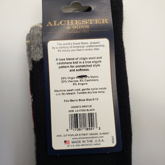 Alchester & Sons / B.Ella Underwear & Socks Mens Cashmere Dress